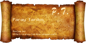 Paray Tardos névjegykártya